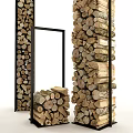 Stone And Wood Stacked Decorative Structure For Modern Interior Design Accents