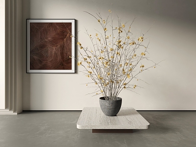 Dried flowers and dried branches decorative painting model