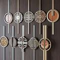 Decorative Cabinet Handles With Various Circular Patterns And Intricate Design Details 3d model