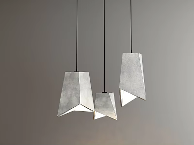 Three Modern Geometric Design Pendant Lights With Stylish Minimalist Hanging Finish 3d model
