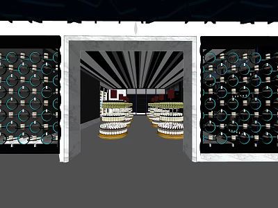 Supermarket Grocery Store With Organized Shelves Wide Aisles And Product Displays 3d model