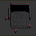 Modern Gray Office Chair With Red Trim Armrests And Five Star Base Wheels