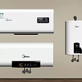 Midea Wall Mounted Water Heaters With Digital Temperature Display And Controls 3d model