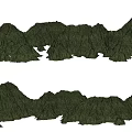 Detailed Green Mountain Models Arranged in Two Rows with Lush Vegetation