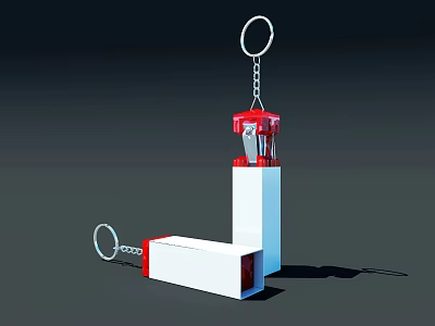 Modern Living Supplies With White Red Structure Chain And Ring Hook Design 3d model