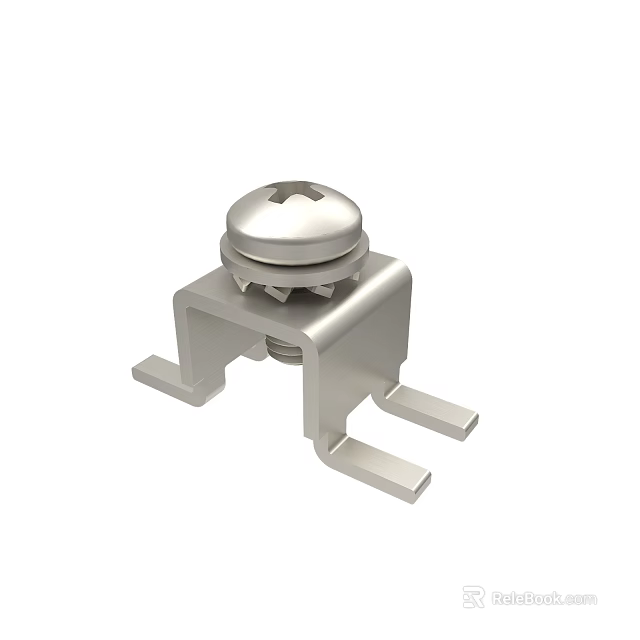 Stainless Steel Mechanical Bracket With Round Knob And Fixing Arms 3d model 