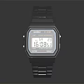 Casio Digital Wrist Watch With Square Dial Metal Strap And Digital 3d model