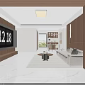 Modern Living and Dining Room Interior With TV Wall Coffee Table And Decor