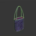 Stylish Purple Textured Handbag With Pink Interior And Double Handles Design