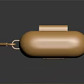 Sleek Golden Computer Accessory Case With Carabiner Clip And Metallic Shiny Finish Design