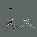 Stylish Modern Chandelier Design Featuring Black And Silver Radiating Metal Bars