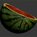 Fresh Sliced Watermelon Displaying Vibrant Red Flesh And Green Rind