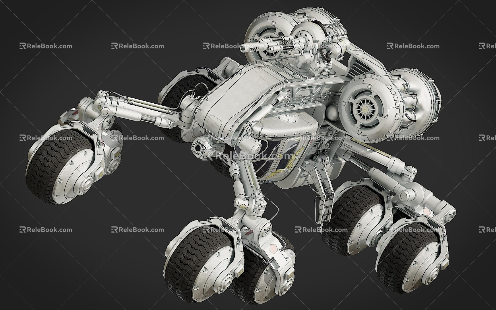 Modern Robot Sci-Fi Rover Car Robot 3d model