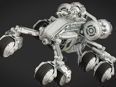 Modern Robot Sci-Fi Rover Car Robot 3d model