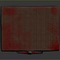 Vintage Red Textured Box With Metal Lock And Red Handle Distressed Finish