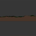 3D Mountainous Terrain Model With Vegetation Covered Surface And Detailed Elevation Features