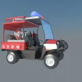 Red Four Wheel Rescue Function Vehicle With Emergency Rescue Equipment 3d model