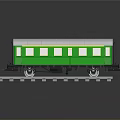 Green and White Model Train Carriage on Detailed Railway Track