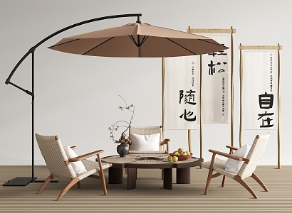 Modern Outdoor Table and Chair Rattan Outdoor Leisure Chair Side Table and Corner Table and Chair Combination Camping Beauty Chen 3d model