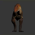 3D Dinosaur Model With Orange And Black Spotted Skin Distinctive Head Crest And Standing Posture