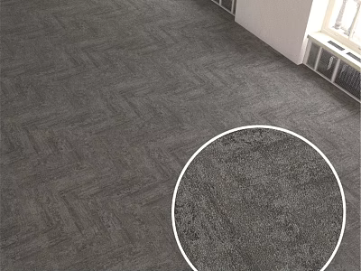 Gray Square Carpet Featuring Herringbone Pattern And Soft Texture For Living Room 3d model