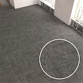 Gray Square Carpet Featuring Herringbone Pattern And Soft Texture For Living Room