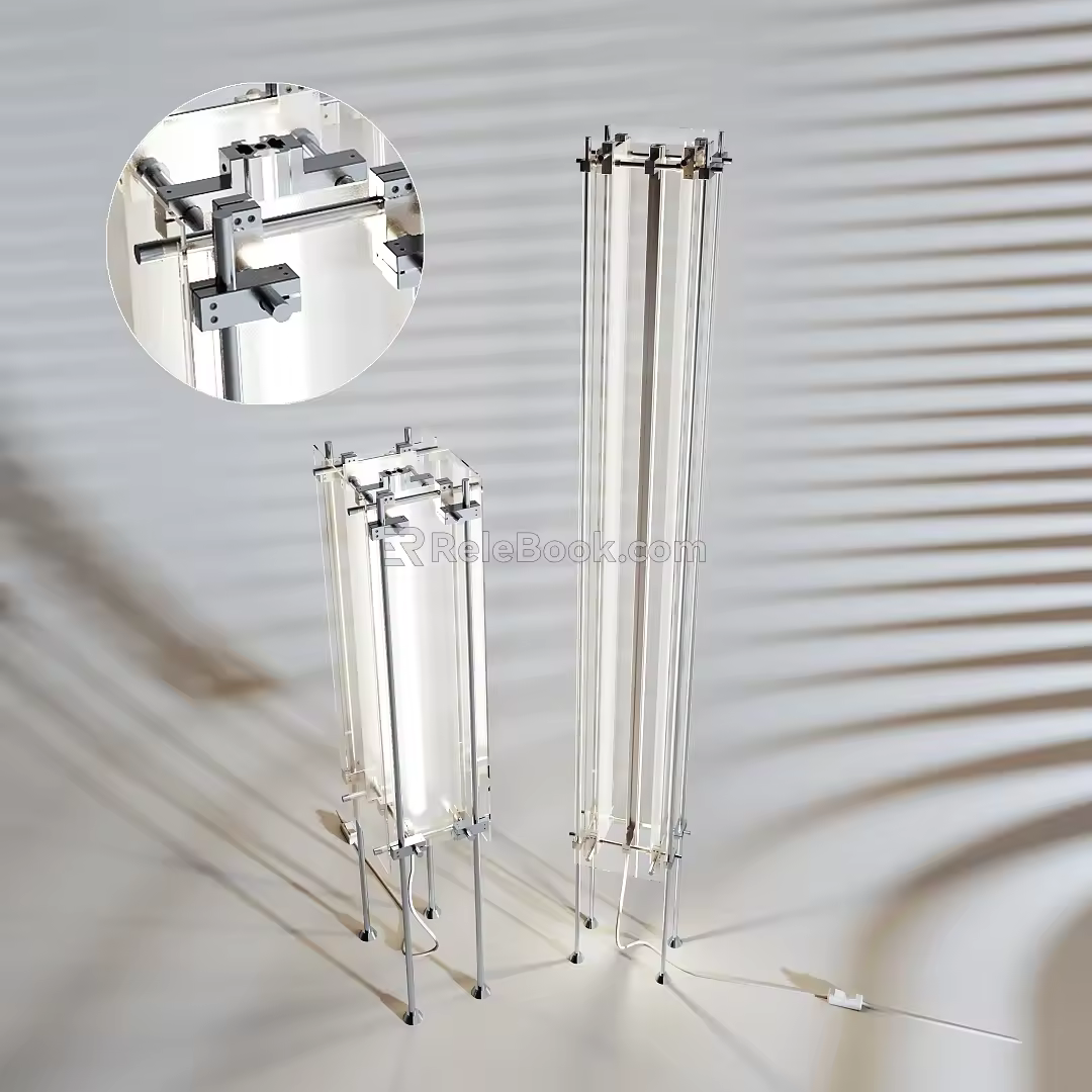 medieval floor lamp optical axis light axis cross acrylic lamp minimalist floor lamp 3d model