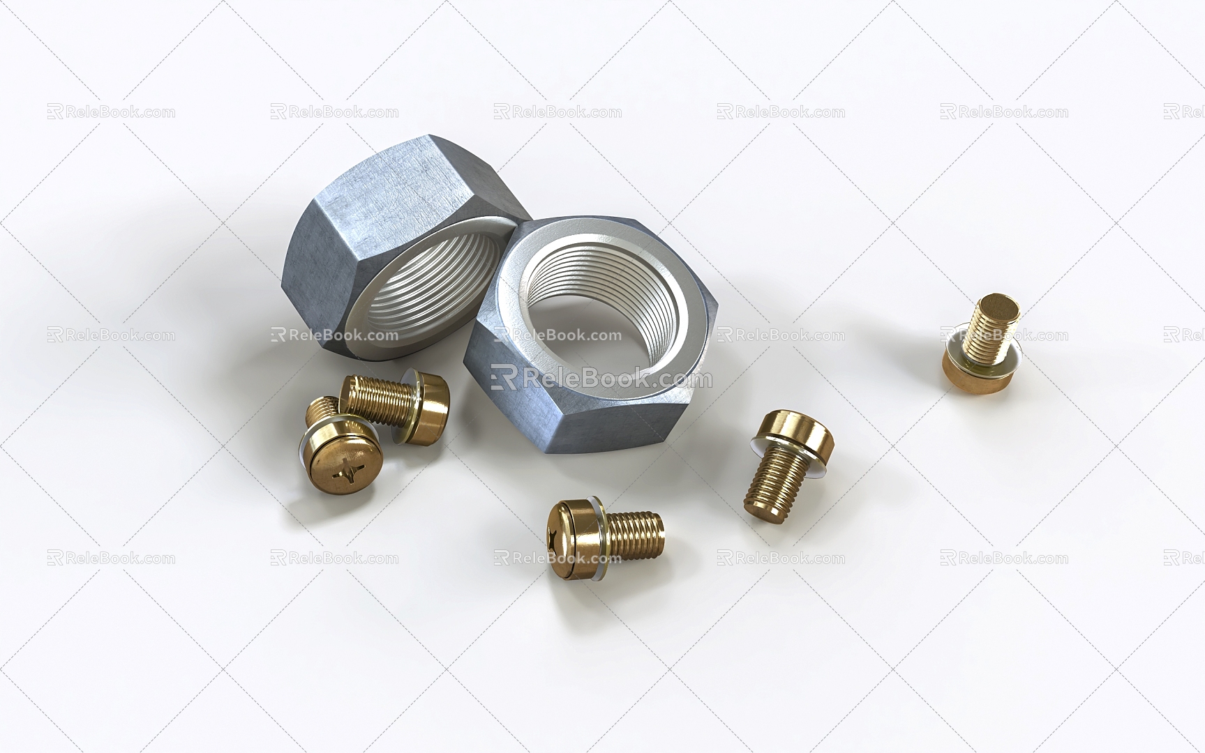 Metal Screw Nut Metal 3d model