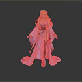 Game Movie Character With Long Blonde Hair In Elegant Purple Kimono Outfit Holding Sword