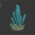 Turquoise Spiked Crystal Decorative Structure With Brown Base And Circular Accents