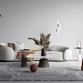 Modern Sofa Coffee Table Combination Special-shaped Sofa Coffee Table Combination 3d model