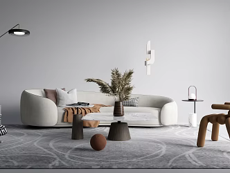 Modern Sofa Coffee Table Combination Special-shaped Sofa Coffee Table Combination 3d model