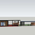 Modern Post Station With Wooden Structure Glass Doors And Bicycle Parking