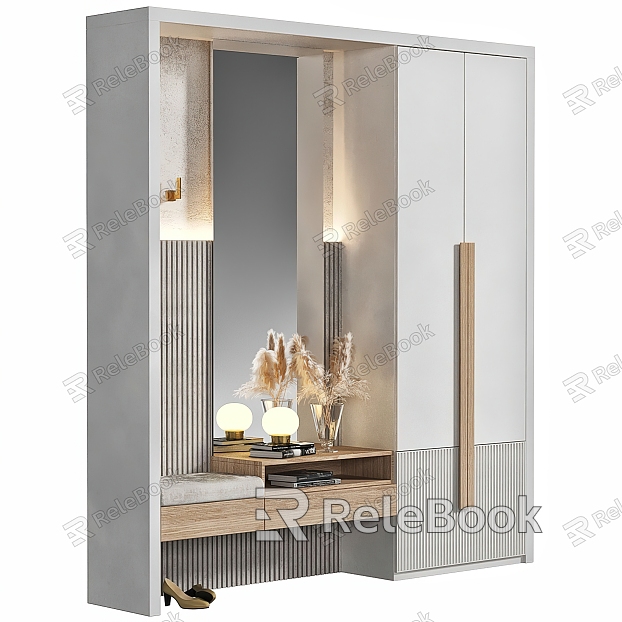 Shoe Cabinet Shoe Cabinet Shoe Changing Stool Small Chandelier Vase Dry Support Pillow model