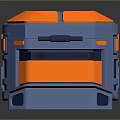 Blue And Orange Box With Modern Geometric Design And Durable Exterior