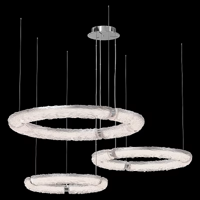 Modern metal glass combination chandelier 3d model