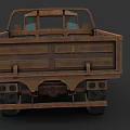 Vintage Rusty Blue Truck Featuring Wooden Cargo Bed And Classic Design