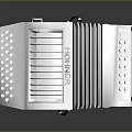 Classic Morino Accordion In Silver Metallic Finish With Folded Bellows And Side Buttons