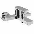 Modern Chrome Wall Mounted Faucet With Sleek Handle And Polished Design