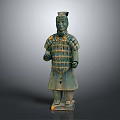 Ancient Chinese Terracotta Warrior Sculpture With Armored Robe And Standing Posture