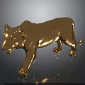 Golden Leopard Statue Decorative Furniture For Modern Home Interior Decor