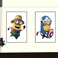 Adorable Minion Themed Wall Art Decor For Living Room Interior