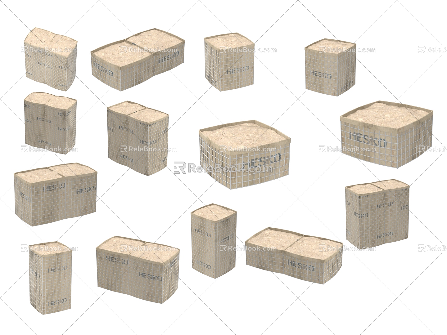 Industrial Equipment Sandbags Big Bags 3d model