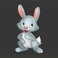 Modern Kids Room Furniture With Cute Blue Rabbit Stuffed Toy Decor