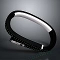 Modern Circular Clock with Black and White Design Green LED Lights and Shiny Surface