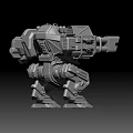 Intelligent Machine With Multiple Mechanical Legs White Black Cannons And Futuristic Design