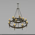 Classic Multi Tiered Chandelier With Metal Frame And Candle Lights For Decorative Furniture