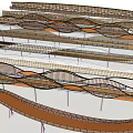 Modern Landscape Bridge Designs With Curved Lines And Metal Supports
