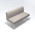 Light Gray Fabric Two Seater Sofa With Modern Metal Frame Design 3d model