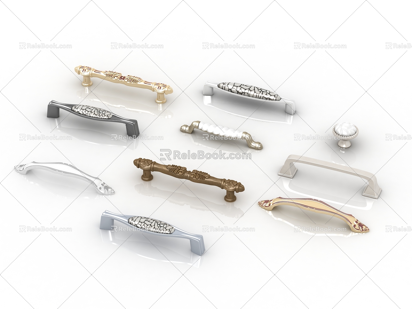 Modern classical handle hardware handle 3d model